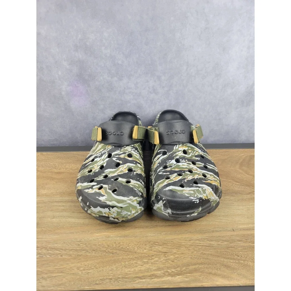 Crocs Classic‎ Camouflage Clog Sandals Green Tan Black
